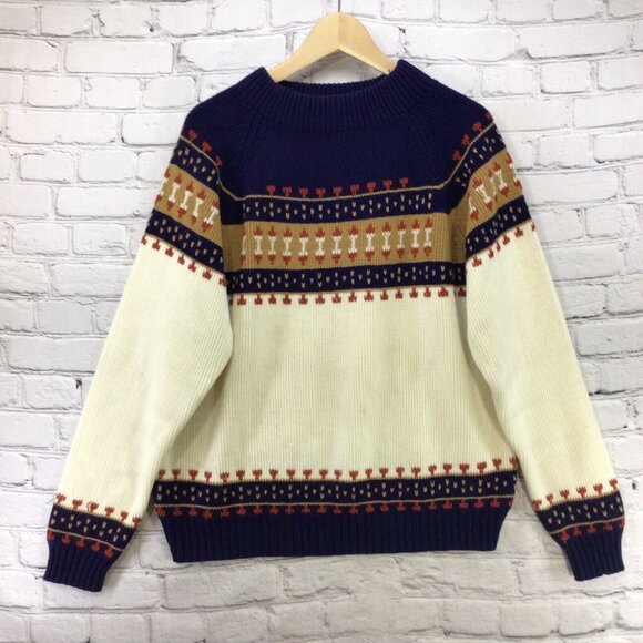 J. C. Penney Other - JC Penney Vintage Sweater 70's Nordic Knit Mens Sz L Large Flaw Small Hole
